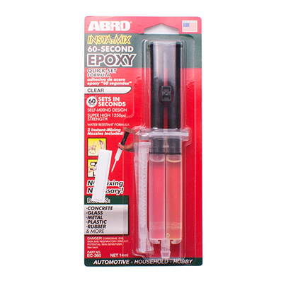 ABRO клей эпоксидный прозрачный премиум в шприце EС-360 